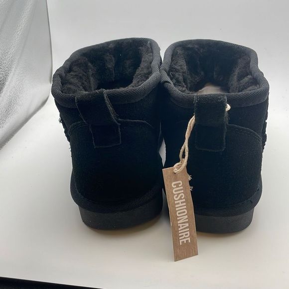CUSHIONAIRE Women's COZY pull on boot +Memory Foam SIZE 9 BLACK - Picture 4 of 7